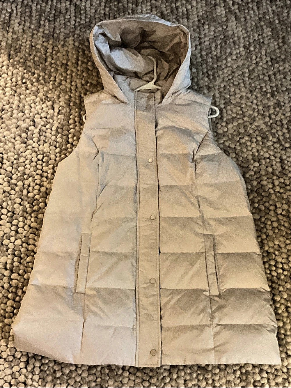 J. Jill Hooded Puffer Vest in Cream Size Large- NWOT